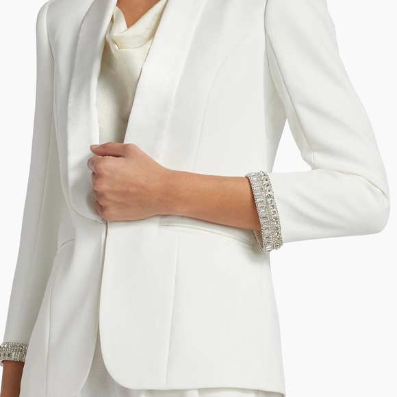 Generation Love Argo Crystal Trimmed Satin & Crepe Blazer - Picture 4 of 11